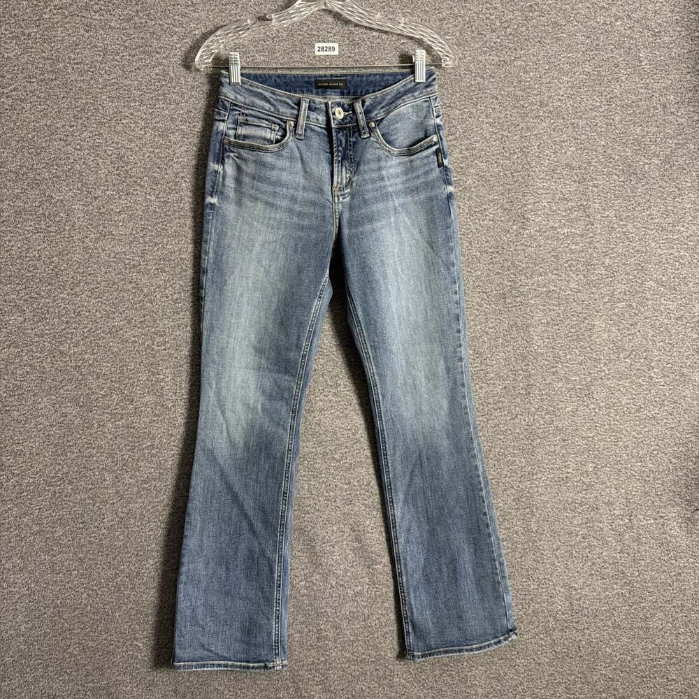 Silver Jeans Women's Size 27x31 Medium Wash Blue Denim Suki Slim Boot Jeans